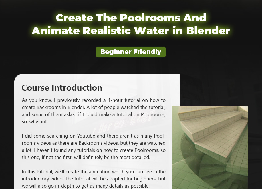 Poolrooms in Blender - step by step - (beginner friendly)