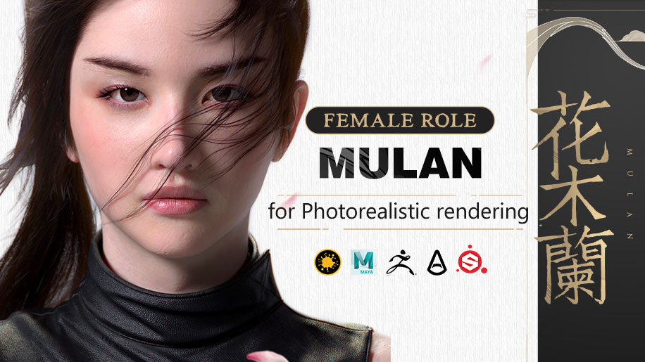 “Liu yifei likeness as Mulan” for Photorealistic rendering