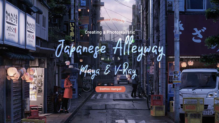 Creating a Photorealistic Japanese Alleyway with Maya & V-Ray