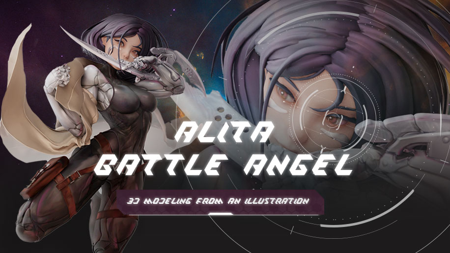 Alita Battle Angel - 3D Modeling From An Illustration