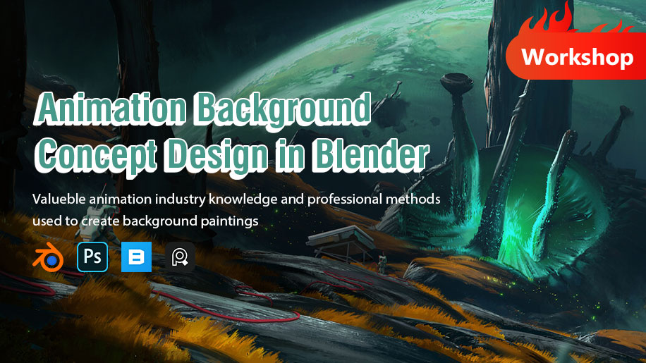 wingfox|Animation Background Concept Design in Blender_Yiihuu.cc