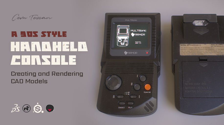 A 90s Style Handheld Console - Creating and Rendering CAD Models