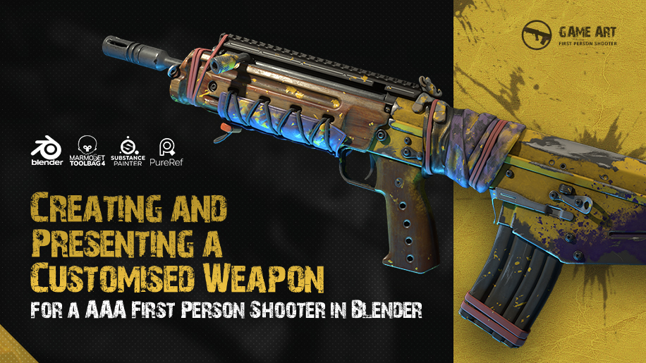 Creating and Presenting a Customised Weapon for a AAA First Person Shooter in Blender