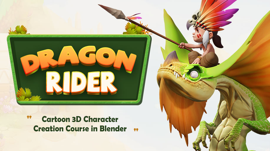 Dragon Rider_Cartoon 3D Character Creation Course in Blender
