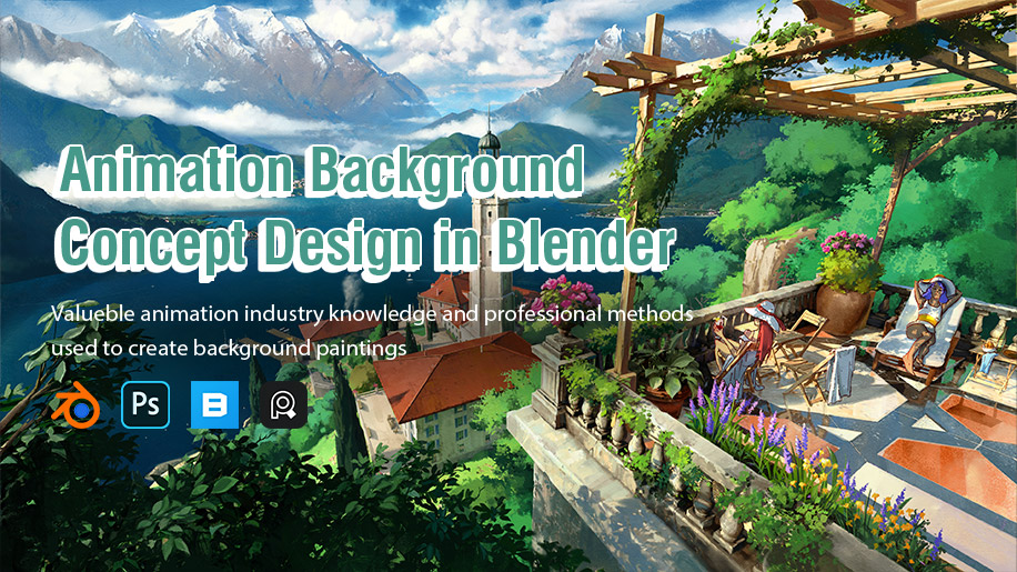 Animation Background Concept Design in Blender