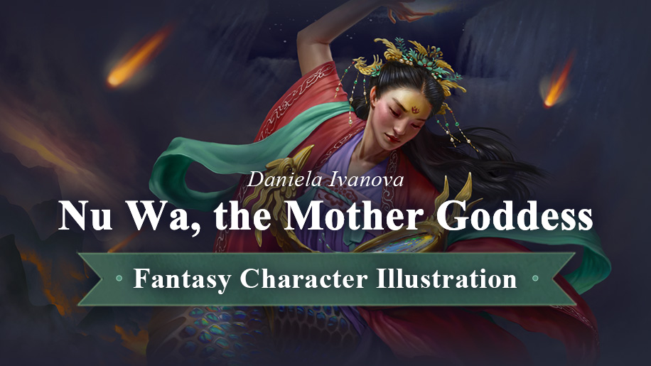 Fantasy Character Illustration: Nu Wa, the Mother Goddess