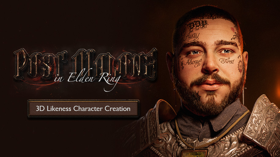3D Likeness Character Creation - Post Malone in Elden Ring