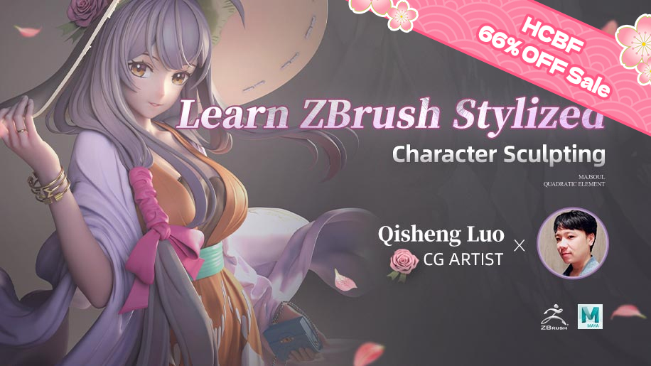 【66% OFF Sale!】Learn ZBrush Stylized Character Sculpting with Qi Sheng Luo