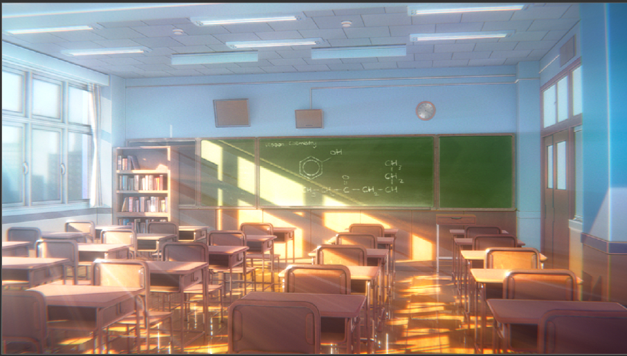 Blender anime style Classroom background / environment