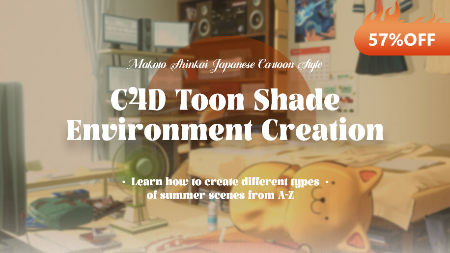 【57% OFF Sale】Makoto Shinkai Japanese Cartoon Style- C4D Toon Shade Environment Creation