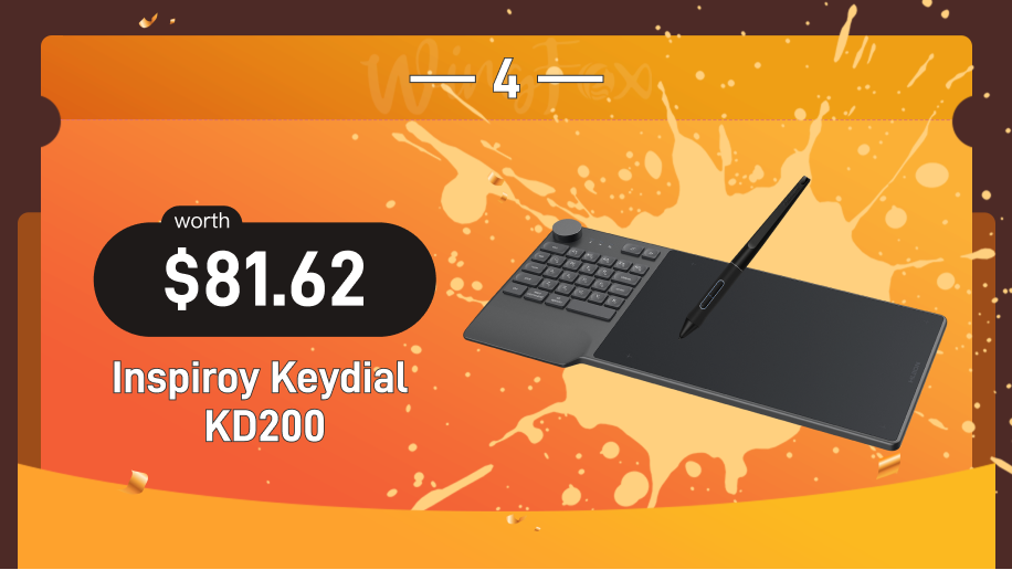 Huion Inspiroy Keydial KD200 Electronic Drawing Tablet