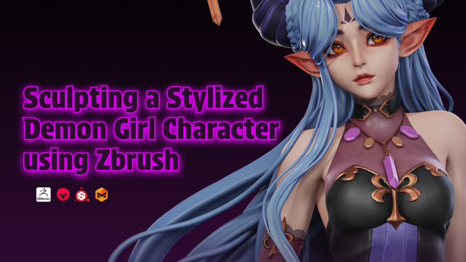 Sculpting a Stylized Demon Girl Character using Zbrush